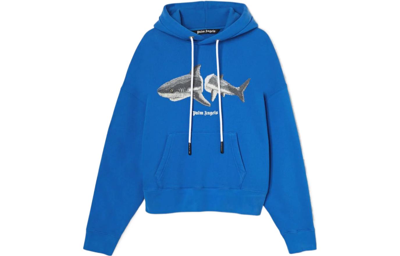 PALM ANGELS SS22 Shark Print Hoodie  Blue PMBB058S22FLE0054509 圖 2