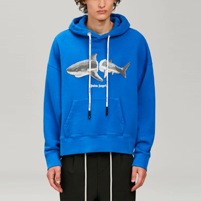 Sudadera con Capucha Palm Angels SS22 Estampado Tiburón Azul PMBB058S22FLE0054509 Shop Sudadera con Capucha Palm Angels SS22 Estampado Tiburón Azul PMBB058S22FLE0054509