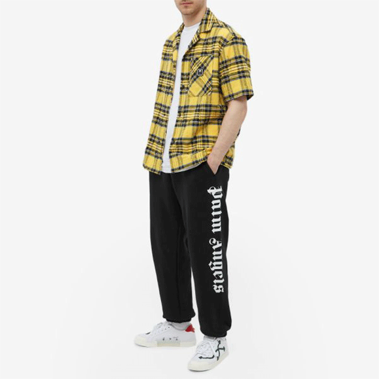 Purchase Palm Angels SS22 Side-Logo Drawstring Track Pants Black Men. PMCH010C99FLE0011001
