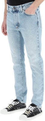 PALM ANGELS SS22 Straight-Leg Letter Logo Print Jeans Men Light Blue PMYA012C99DEN0014001 Purchase PALM ANGELS SS22 Straight-Leg Letter Logo Print Jeans Men Light Blue PMYA012C99DEN0014001