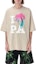 Shop Palm Angels SS23 米色字母印花短袖T恤 PMAA041S23JER0016184