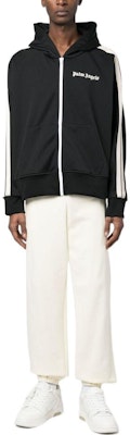 PALM ANGELS SS23 黑色拉链连帽衫 带Logo印花. PMBD051S23FAB0011003 Lookbook PALM ANGELS SS23 黑色拉链连帽衫 带Logo印花. PMBD051S23FAB0011003