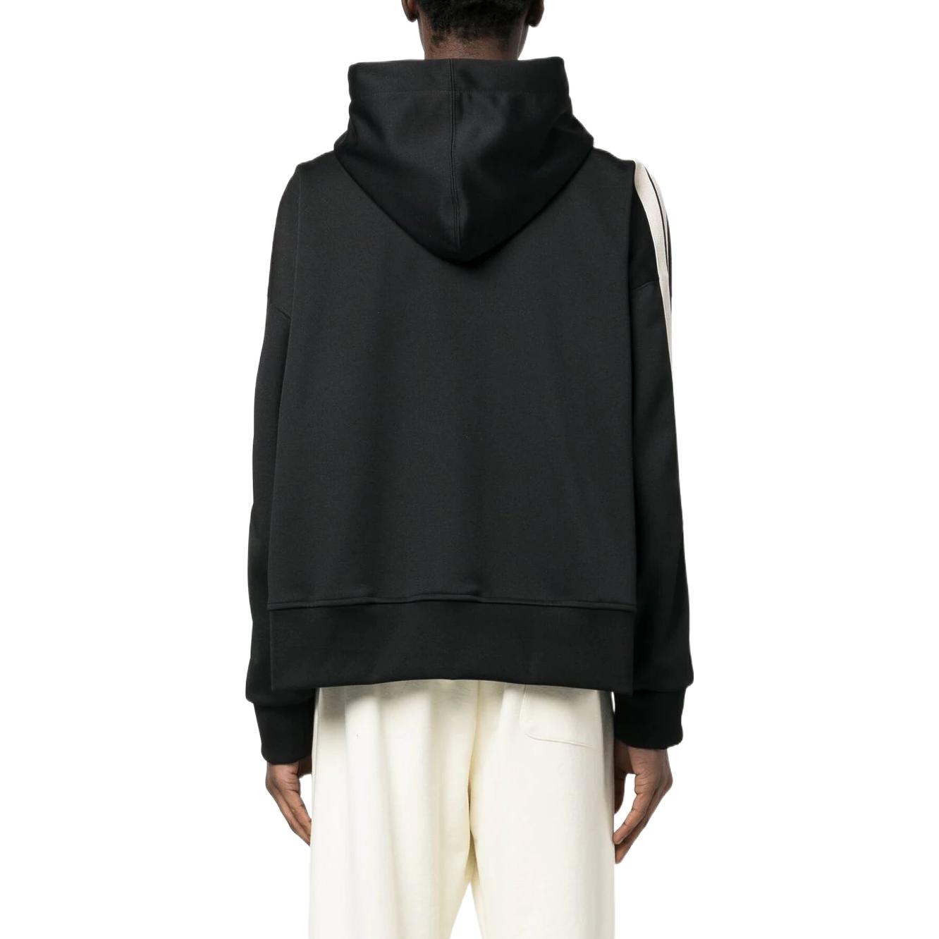 Shop PALM ANGELS SS23 黑色拉链连帽衫 带Logo印花. PMBD051S23FAB0011003