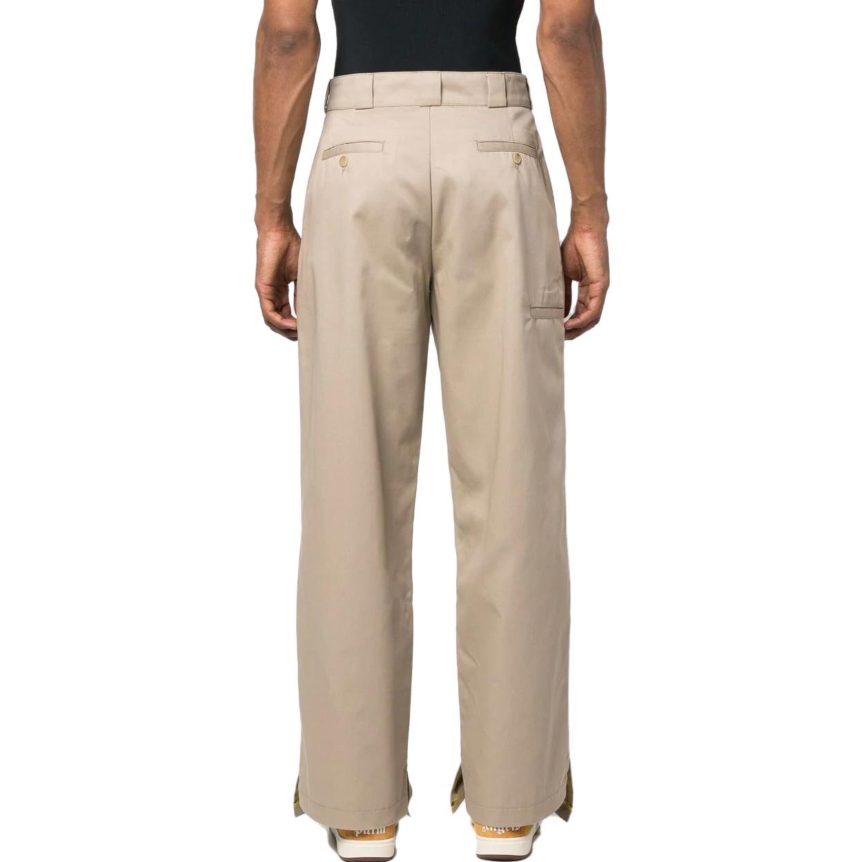 Shop PALM ANGELS SS23  Casual Straight-Leg Pants Khaki Color. PMCG003S23FAB0016118