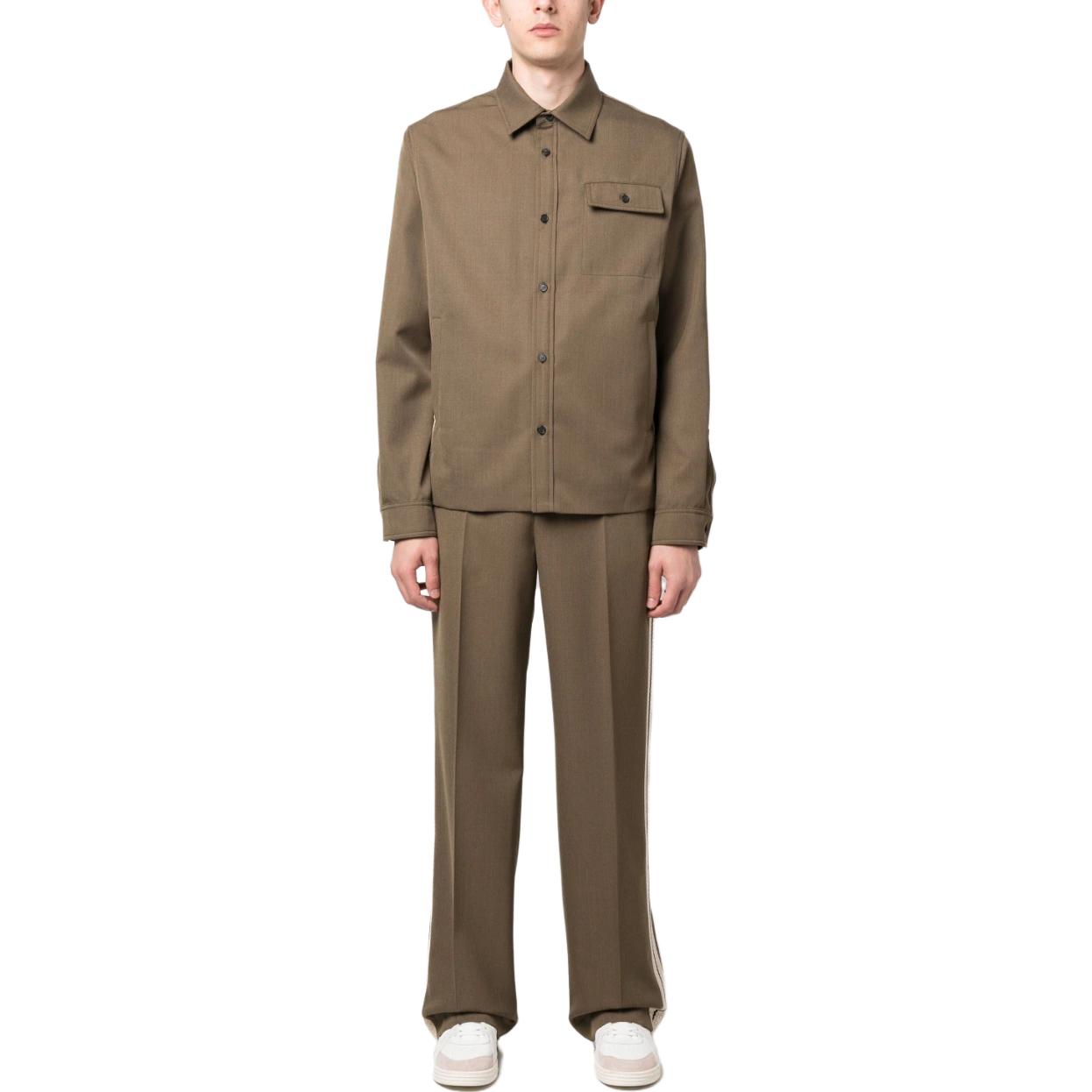 Lookbook PALM ANGELS SS23  Khaki Track Pants with Hidden Zipper Detailing. PMCA128S23FAB0015603