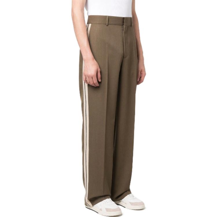 Purchase PALM ANGELS SS23  Khaki Track Pants with Hidden Zipper Detailing. PMCA128S23FAB0015603