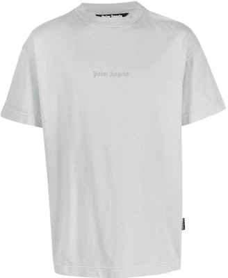 PALM ANGELS SS23 Logo Print Crewneck Short Sleeve T-Shirt Light Gray PMAA001S23JER0040505 Buy PALM ANGELS SS23 Logo Print Crewneck Short Sleeve T-Shirt Light Gray PMAA001S23JER0040505