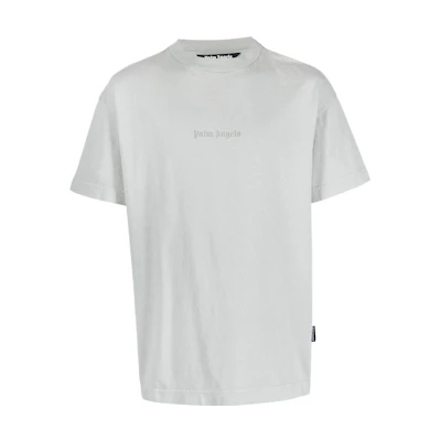 PALM ANGELS SS23 Logo Print Crewneck Short Sleeve T-Shirt Light Gray PMAA001S23JER0040505