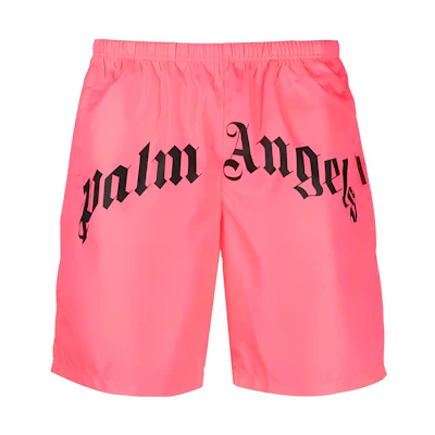 PALM ANGELS SS23 Pink Logo Swim Shorts with Elastic Waist. PMFA005C99FAB0026810