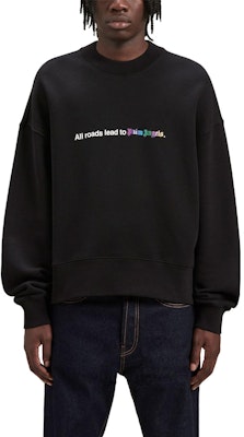 棕榈天使SS23黑色标志印花圆领套头衫卫衣 PMBA026F23FLE0021001 Shop 棕榈天使SS23黑色标志印花圆领套头衫卫衣 PMBA026F23FLE0021001