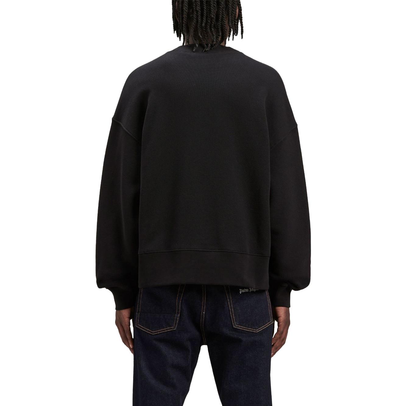 Purchase 棕榈天使SS23黑色标志印花圆领套头衫卫衣 PMBA026F23FLE0021001