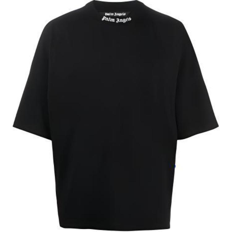 Palm Angels SS23 Black Letter Casual Short Sleeve T-Shirt. PMAA002C99JER0011001