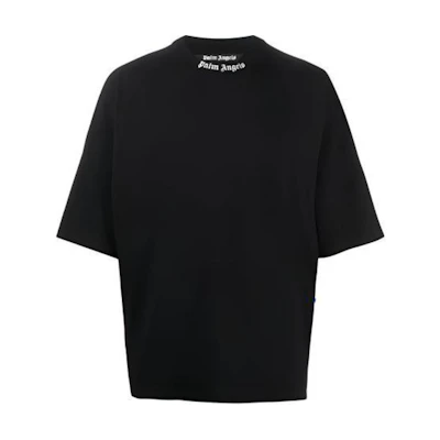 Palm Angels SS23 Black Letter Casual Short Sleeve T-Shirt. PMAA002C99JER0011001