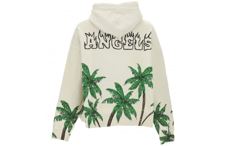 PALM ANGELS SS23 Coconut Tree Print Drawstring Hoodie Men’s Off-White. PMBB117S23FLE0070155 圖 3