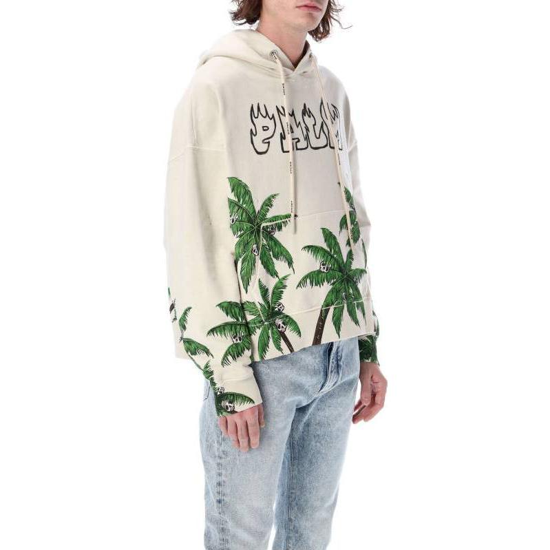 PALM ANGELS SS23 Coconut Tree Print Drawstring Hoodie Men’s Off-White. PMBB117S23FLE0070155 圖 5
