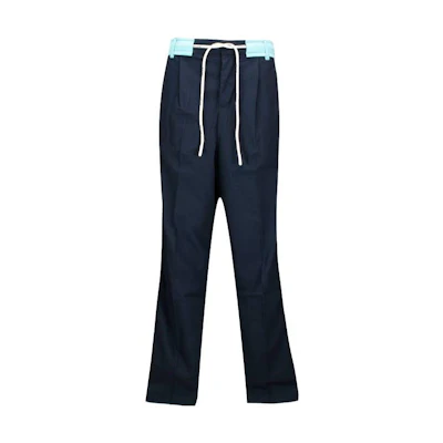 PALM ANGELS SS23 Colorblock Elastic Waist Casual Pants Men Blue. PMCA112S23FAB0014540