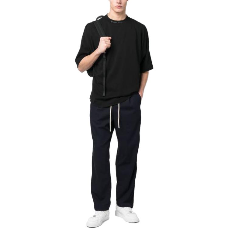 Shop PALM ANGELS SS23 Colorblock Elastic Waist Casual Pants Men Blue. PMCA112S23FAB0014540