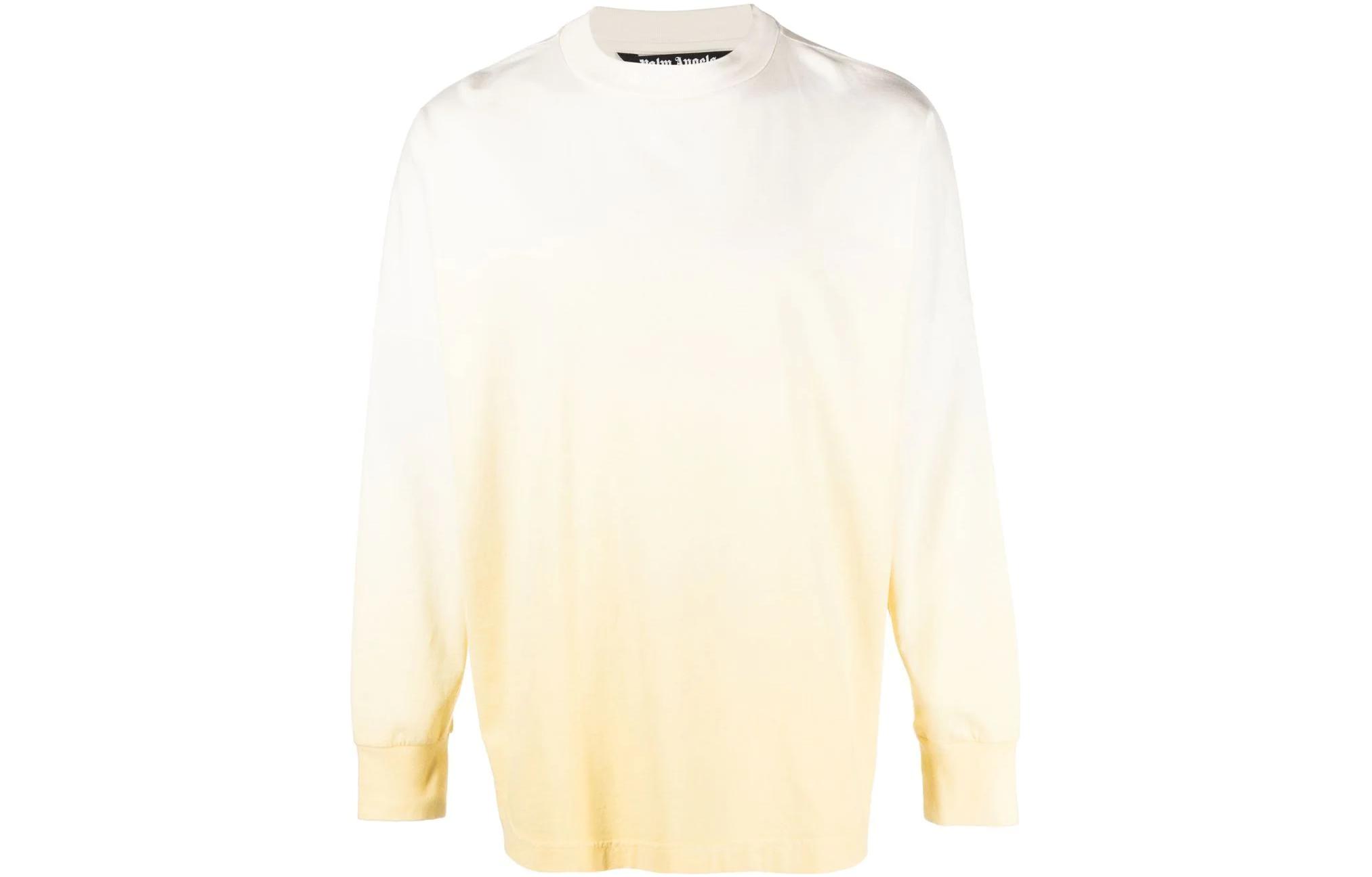 Palm Angels SS23 Gradient Crewneck Pullover Long Sleeve Sweatshirt Yellow Mens PMAB001S23JER0011801