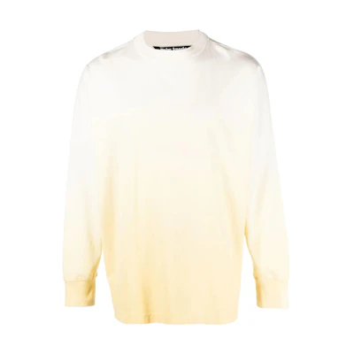 Palm Angels SS23 Gradient Crewneck Pullover Long Sleeve Sweatshirt Yellow Mens PMAB001S23JER0011801