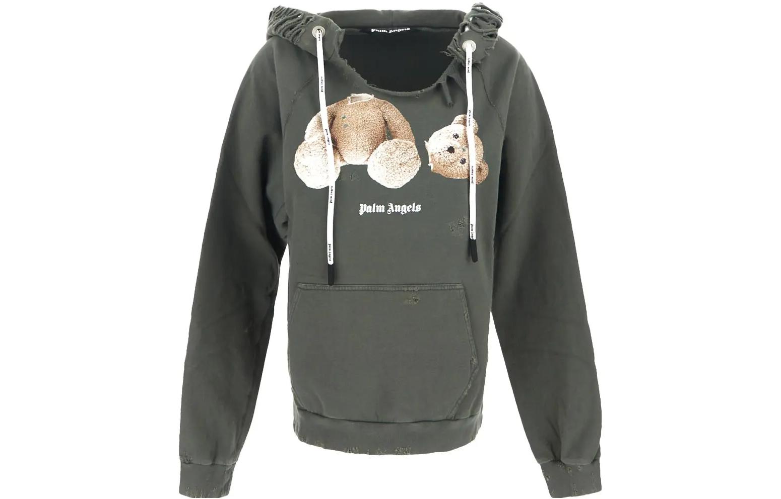 Palm Angels SS23 Graphic Print Hoodie  Light Brown. PMBB123S23FLE0021060