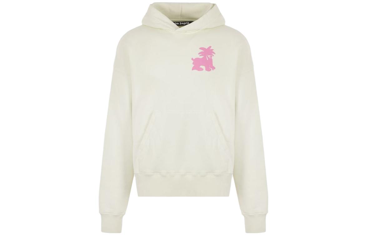 PALM ANGELS SS23 Graphic Print Hoodie Men’s Off-White Long Sleeve. PMBB058E23FLE0045432