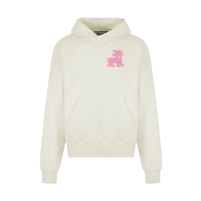 PALM ANGELS SS23 Graphic Print Hoodie Men’s Off-White Long Sleeve. PMBB058E23FLE0045432