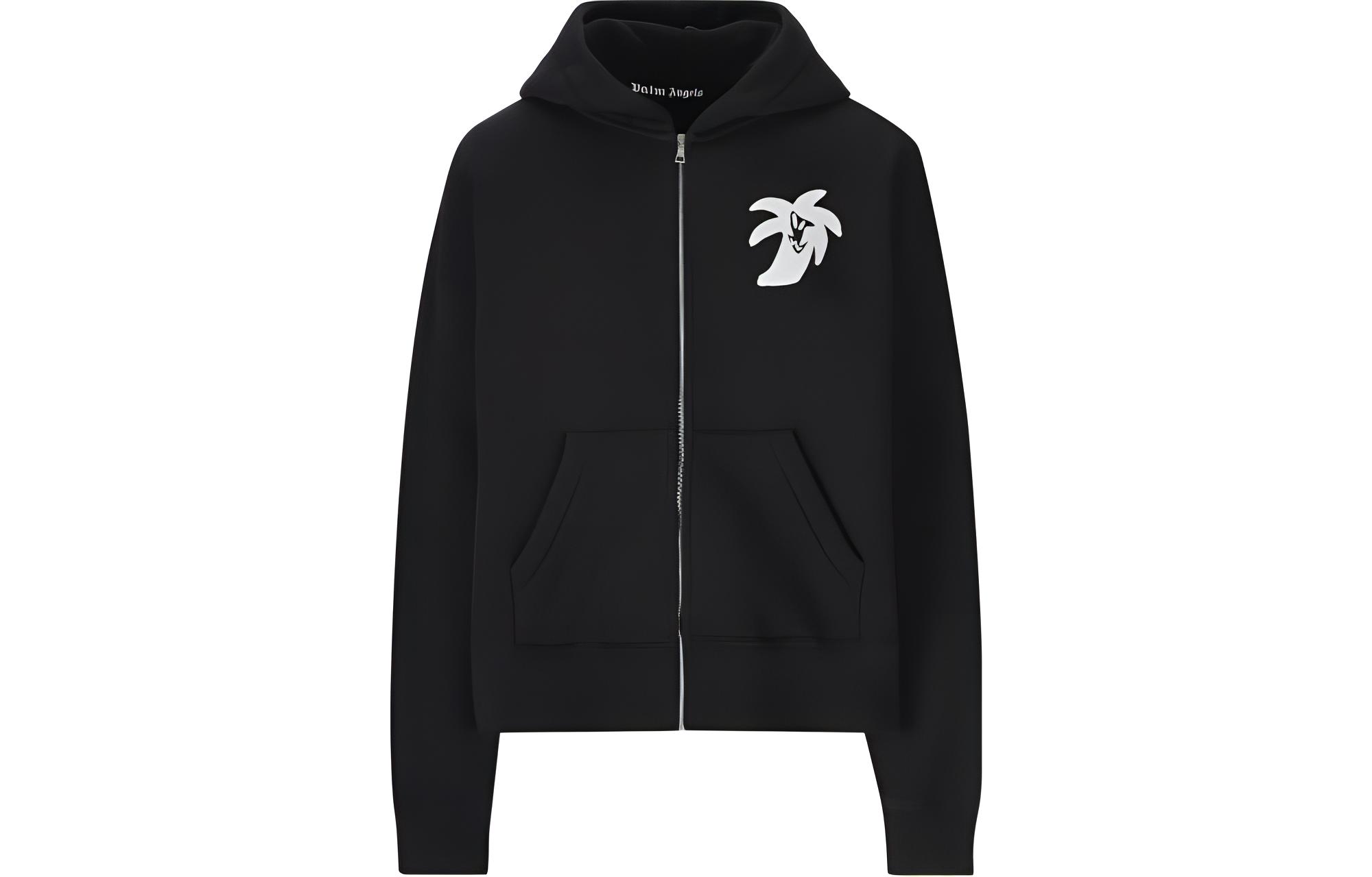 Buy PALM ANGELS SS23 Jaket Hoodie Hitam Lengan Panjang dengan Desain Cetak Grafis. PMBE014E23FLE0021001