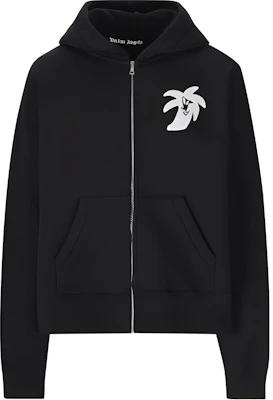 PALM ANGELS SS23 Jaket Hoodie Hitam Lengan Panjang dengan Desain Cetak Grafis. PMBE014E23FLE0021001 Buy PALM ANGELS SS23 Jaket Hoodie Hitam Lengan Panjang dengan Desain Cetak Grafis. PMBE014E23FLE0021001