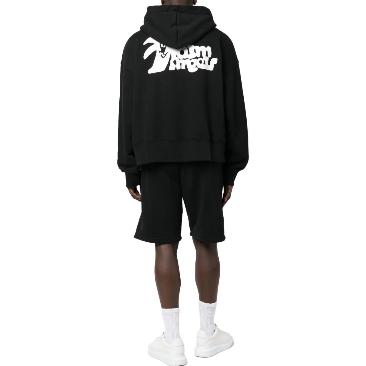 Purchase PALM ANGELS SS23 Jaket Hoodie Hitam Lengan Panjang dengan Desain Cetak Grafis. PMBE014E23FLE0021001