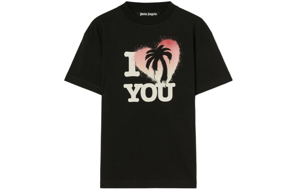 Order PALM ANGELS SS23 ハートロゴプリント ユニセックス ブラックTシャツ. PMAA001T23JER012-1
