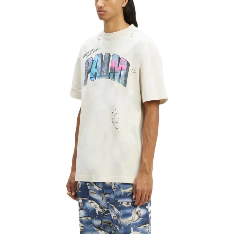 PALM ANGELS SS23 Logo Graphic Print Short Sleeve T-Shirt  White. PMAA072S23JER0020184 圖 3