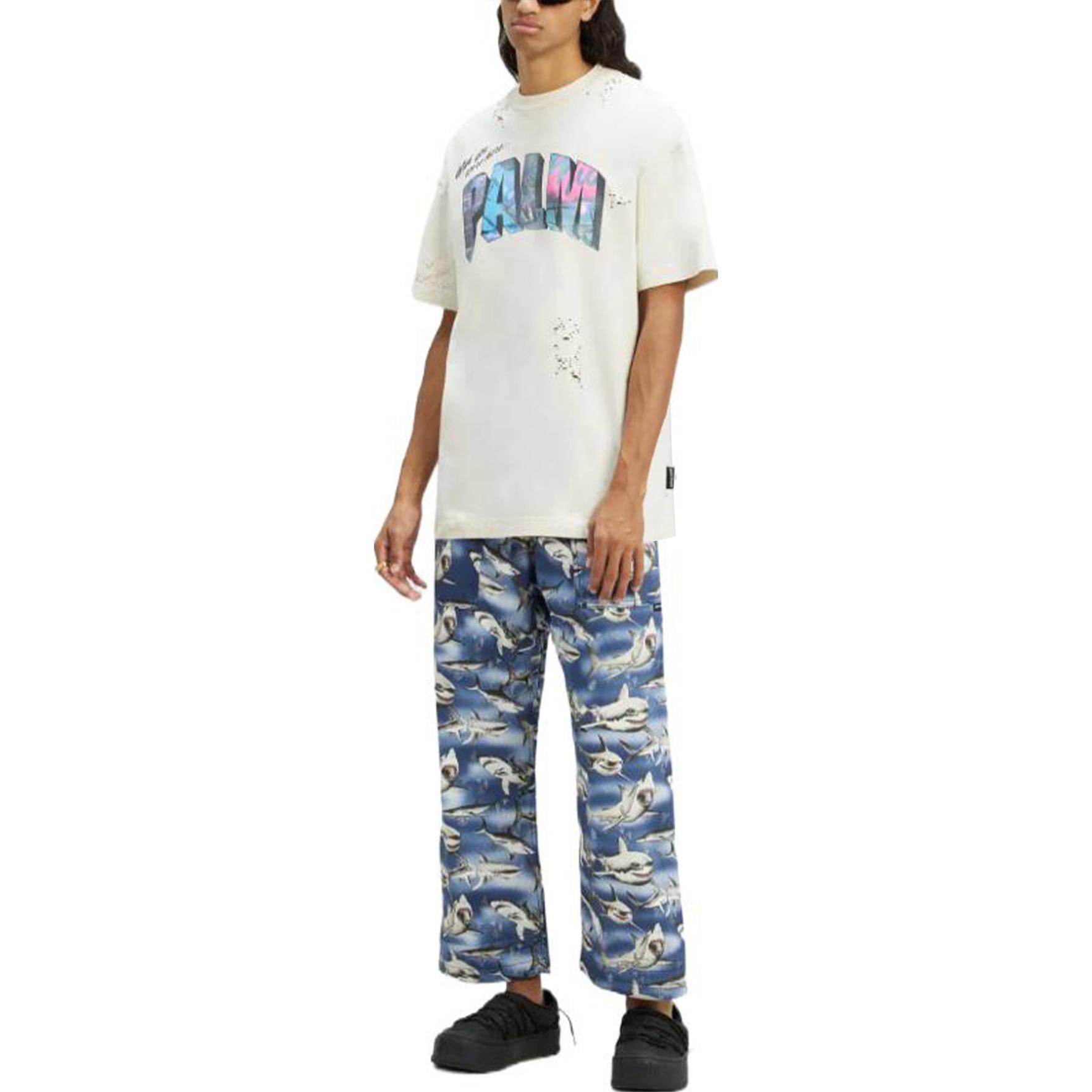 PALM ANGELS SS23 Logo Graphic Print Short Sleeve T-Shirt  White. PMAA072S23JER0020184 圖 6