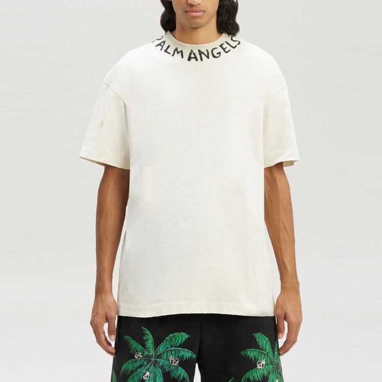 PALM ANGELS SS23 Logo Print Crewneck T-Shirt White -  Fashion. PMAA072S23JER0070110 圖 5