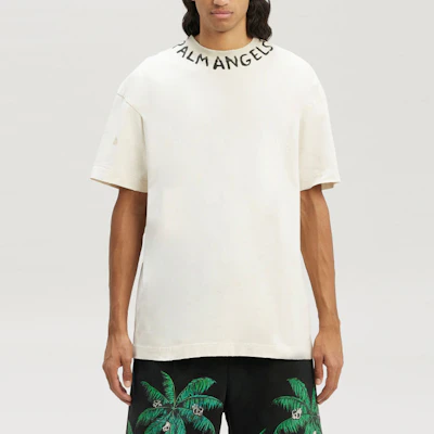 PALM ANGELS SS23 Logo Print Crewneck T-Shirt White - Fashion. PMAA072S23JER0070110 Purchase PALM ANGELS SS23 Logo Print Crewneck T-Shirt White - Fashion. PMAA072S23JER0070110