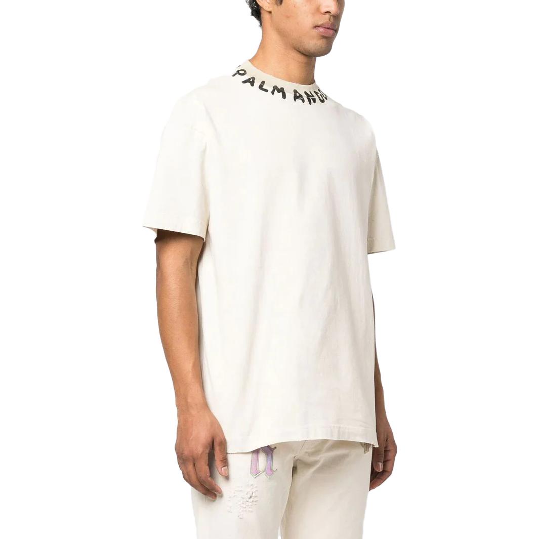 PALM ANGELS SS23 Logo Print Crewneck T-Shirt White -  Fashion. PMAA072S23JER0070110 圖 7