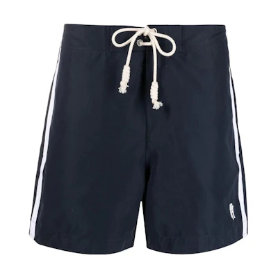 Palm Angels SS23 Navy Blue Solid Striped Drawstring Shorts PMFA009F22FAB0014601