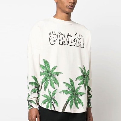 Palm Angels SS23 Sweatshirt Lelaki Cetakan Pokok Palma Off-White. PMAB001S23JER0020155 Purchase Palm Angels SS23 Sweatshirt Lelaki Cetakan Pokok Palma Off-White. PMAB001S23JER0020155