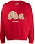 Buy パームエンジェルス SS23 レッド アニマルプリント クルーネック 長袖スウェット メンズ PMBA026C99FLE0052560