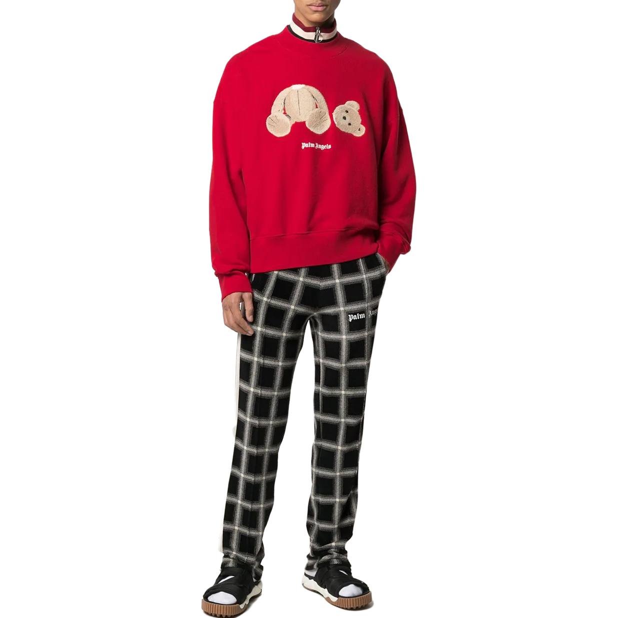 Lookbook パームエンジェルス SS23 レッド アニマルプリント クルーネック 長袖スウェット メンズ PMBA026C99FLE0052560