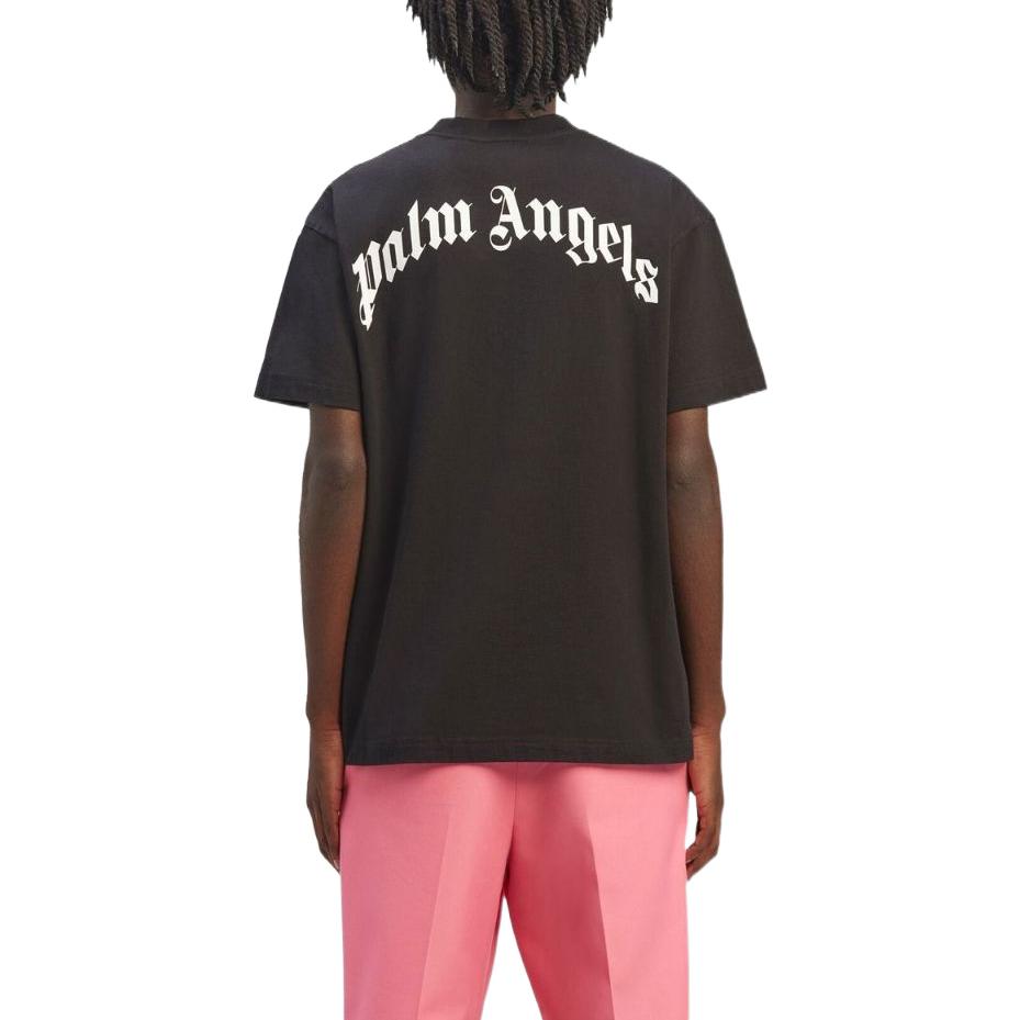Purchase Palm Angels SS23 Kemeja-T Lengan Pendek Cetakan Jerung Hitam PMAA001S23JER0051001