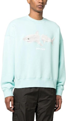 Palm Angels SS23 鯊魚印花藍色長袖圓領衛衣 PMBA026S23FLE0054001 Purchase Palm Angels SS23 鯊魚印花藍色長袖圓領衛衣 PMBA026S23FLE0054001