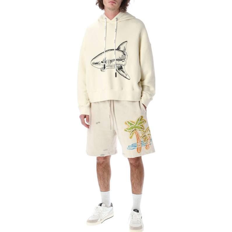 Shop 棕榈天使SS23鲨鱼印花白色连帽长袖卫衣 PMBB058S23FLE0070410