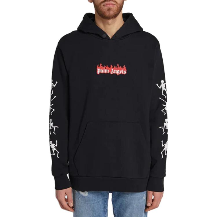 Lookbook パームエンジェルス SS23 スカルグラフィック ブラックフーディ メンズ長袖 PMBB003S183480271088