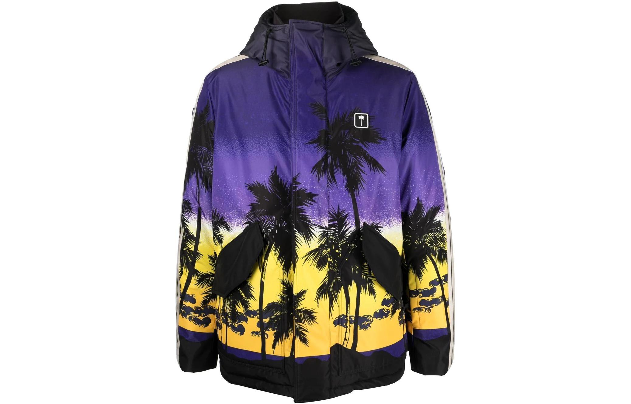 Palm Angels SS23 Sunset Print Hoodie Jacket Purple/Black - PMKP001S23FAB0023710