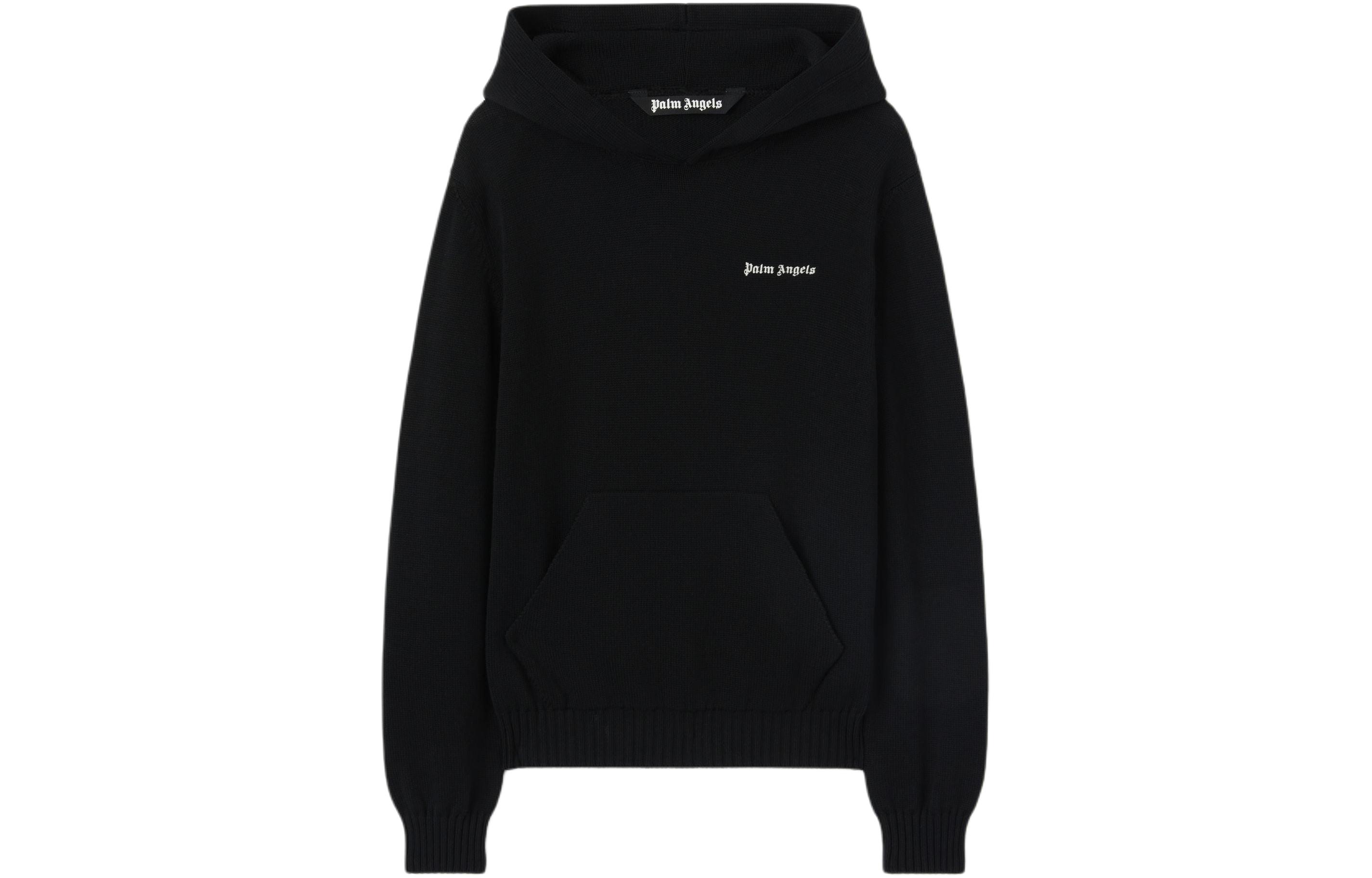 Palm Angels SS24 Black Hoodie with Embroidered Logo PMHU009S24KNI0011003