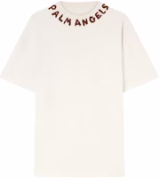 Palm Angels SS24 Letter Print Crewneck Short Sleeve T-Shirt White Men PMAA072S24JER0020325 Palm Angels SS24 Letter Print Crewneck Short Sleeve T-Shirt White Men PMAA072S24JER0020325