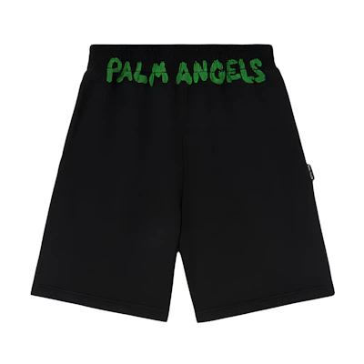 Palm Angels SS24 Logo Elastic Waist Casual Shorts Black. PMCI010S24FLE0021070
