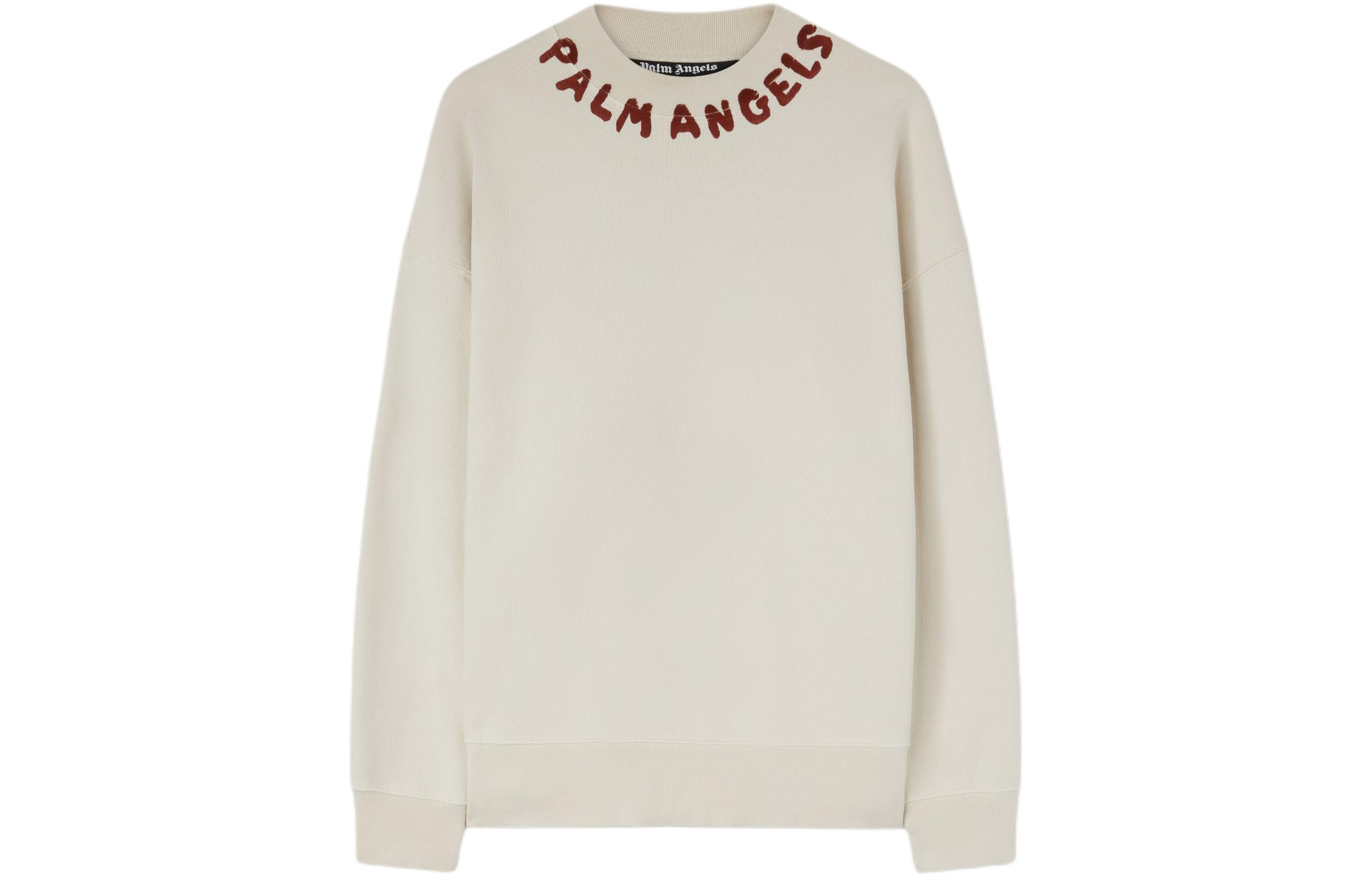 Palm Angels SS24 Logo Print Crewneck Long Sleeve Sweatshirt Grey/White/Red Mens PMBA026S24FLE0020325