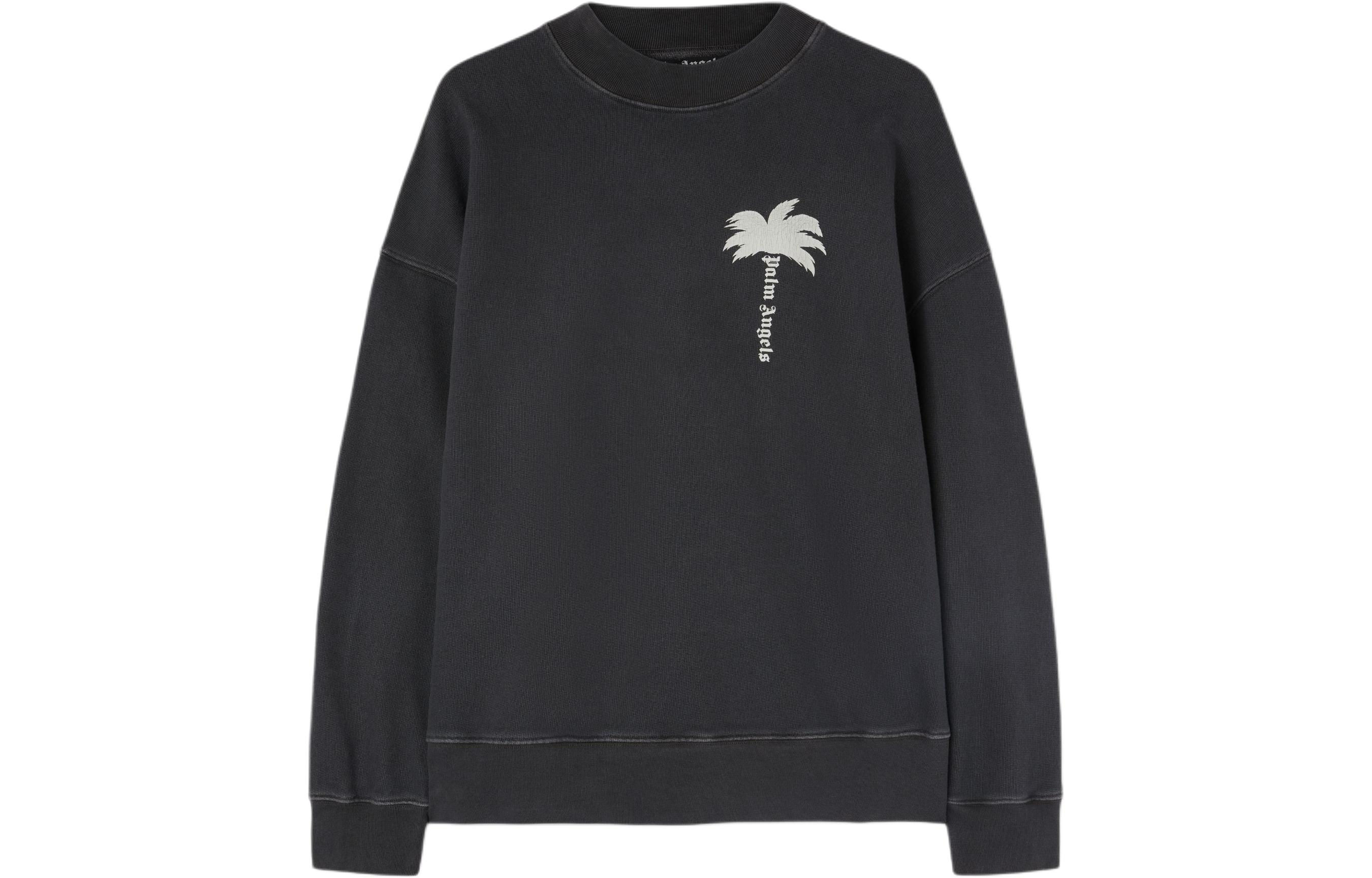 Palm Angels SS24 Logo Print Oversized Crewneck Sweatshirt Grey - PMBA026S24FLE0040703