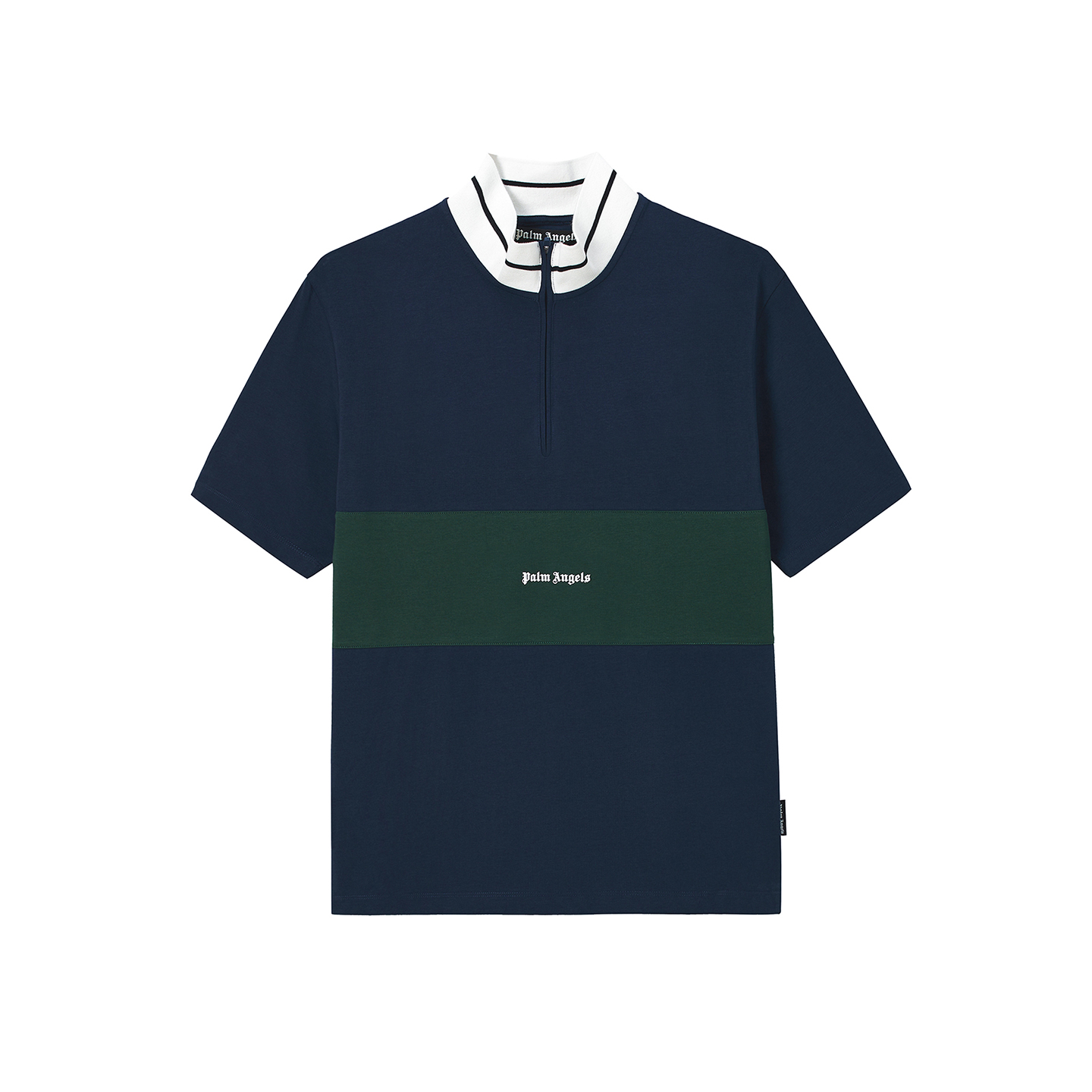 Palm Angels SS26 Retro Colorblock Zip Polo Tee Unisex Fashion Streetwear PMGPO07IGOLMQ